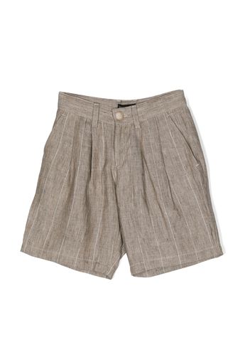 Emporio Armani Kids striped linen shorts - Marrone