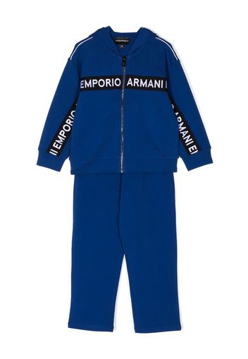 Emporio Armani Kids logo-print long-sleeve tracksuit - Blu