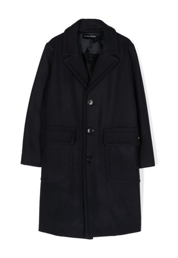 Emporio Armani Kids single-breasted wool-blend coat - Blu