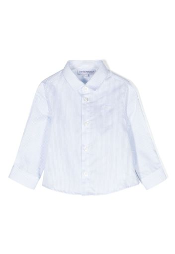 Emporio Armani Kids striped cotton long-sleeve shirt - Bianco
