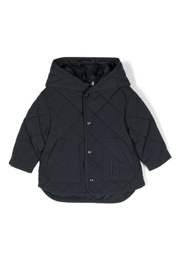 Emporio Armani Kids hooded button-up padded jacket - Blu