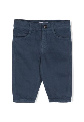 Emporio Armani Kids logo-plaque twill chinos - Blu