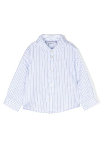 Emporio Armani Kids striped cotton long-sleeve shirt - Bianco