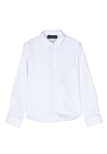 Emporio Armani Kids striped cotton long-sleeve shirt - Bianco