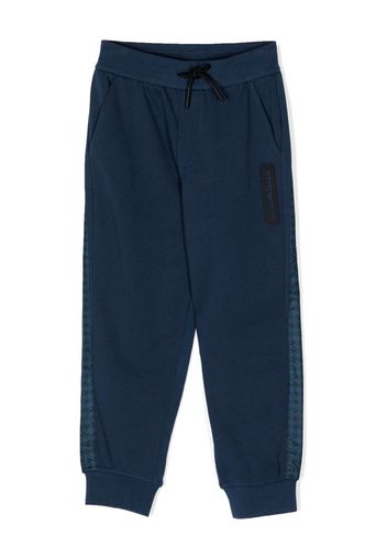 Emporio Armani Kids logo-patch drawstring cotton pants - Blu