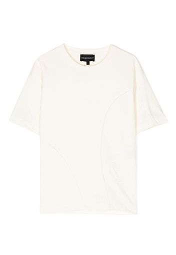 Emporio Armani Kids seam-detail cotton T-shirt - Toni neutri