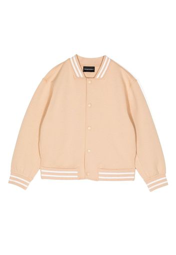 Emporio Armani Kids logo-patch bomber jacket - Toni neutri