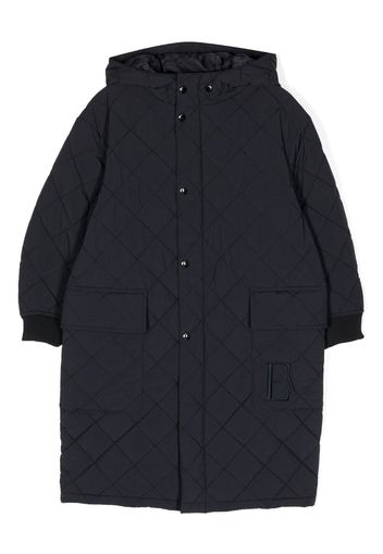 Emporio Armani Kids quilted-finish hooded coat - Nero