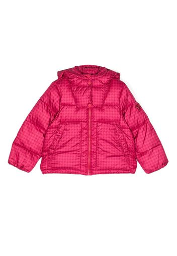 Emporio Armani Kids logo-patch hooded padded jacket - Rosa