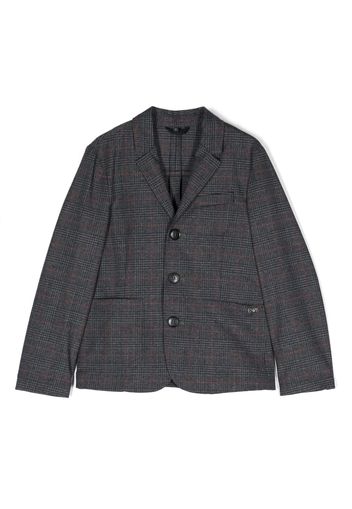 Emporio Armani Kids Blazer monopetto a quadri - Grigio