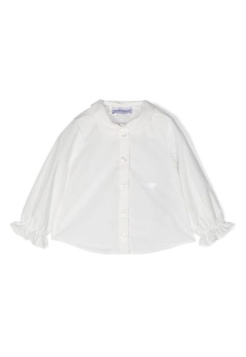 Emporio Armani Kids logo-embroidered cotton shirt - Bianco