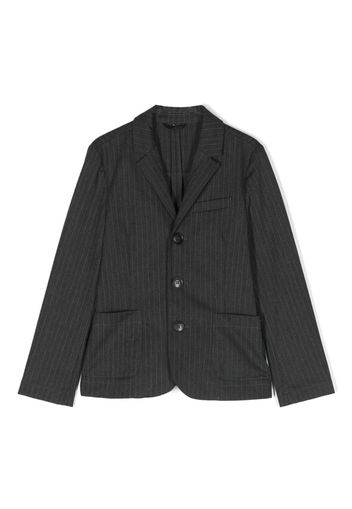 Emporio Armani Kids single-breasted pinstripe-pattern blazer - Grigio