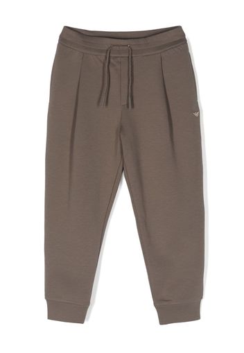 Emporio Armani Kids pleated jersey track pants - Marrone