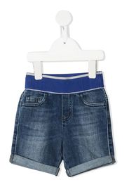 logo-waistband denim shorts