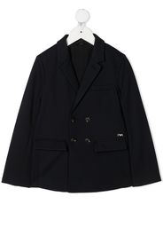 Emporio Armani Kids Blazer doppiopetto con ricamo - Blu