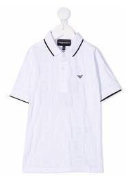 Emporio Armani Kids logo-patch short-sleeved polo shirt - Bianco