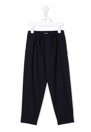 Emporio Armani Kids drawstring straight leg trousers - Blu