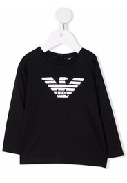 Emporio Armani Kids logo-print cotton T-Shirt - Blu