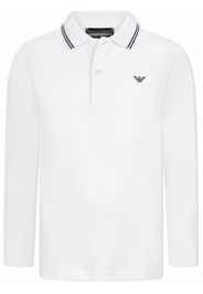 Emporio Armani Kids logo-print long-sleeve polo shirt - Bianco