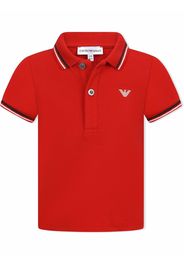 Emporio Armani Kids eagle logo polo shirt - Rosso