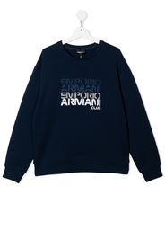 Emporio Armani Kids logo-print long-sleeve sweatshirt - Blu