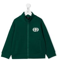 Emporio Armani Kids logo-print long-sleeve cardigan - Verde