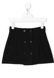 Emporio Armani Kids pleated buttoned skirt - Blu