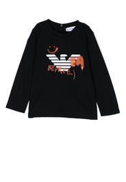 Emporio Armani Kids logo-print long-sleeve T-shirt - Nero