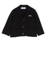 Emporio Armani Kids logo-embroidered single-breasted blazer - Blu