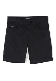 Emporio Armani Kids logo-plaque five-pocket shorts - Blu