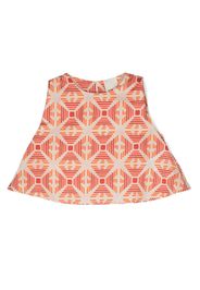 Emporio Armani Kids geometric-print sleeveless top - Arancione