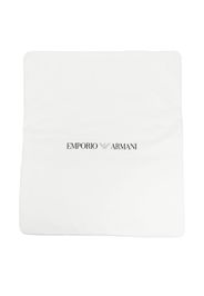 Emporio Armani Kids logo-print cotton blanket - Bianco