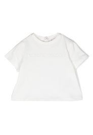 Emporio Armani Kids logo embroidered cotton T-shirt - Bianco