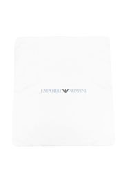 Emporio Armani Kids logo-print cotton blanket - Blu