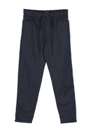 Emporio Armani Kids plain cotton-linen track pants - Blu