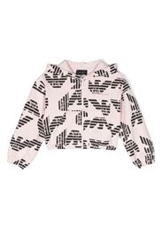 Emporio Armani Kids logo-print cotton hoodie - Rosa