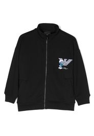 Emporio Armani Kids x Smurfs logo-embroidered zip-up jacket - Blu