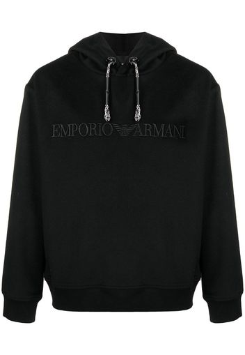 embroidered-logo cotton hoodie