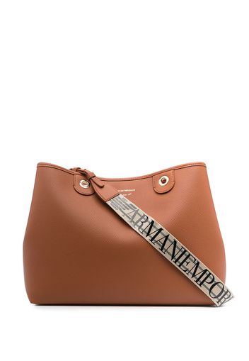 Emporio Armani logo-strap tote bag - Marrone