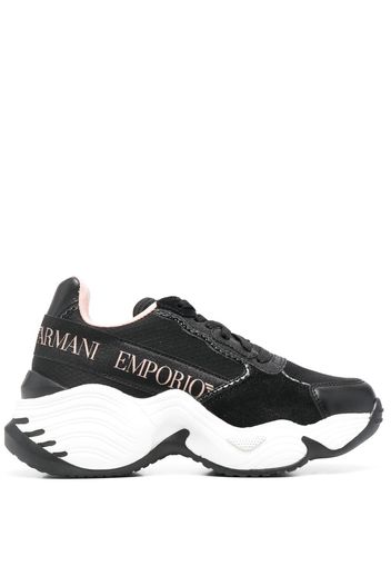 Emporio Armani logo-band chunky sole sneakers - Nero