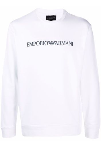 Emporio Armani logo-print crew-neck sweatshirt - Bianco