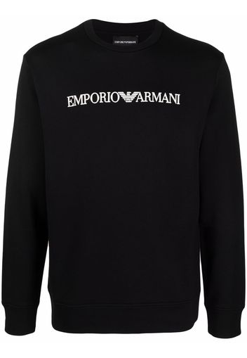 Emporio Armani logo-print crew-neck sweatshirt - Nero