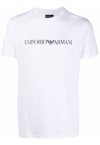 Emporio Armani logo-print cotton T-Shirt - Bianco