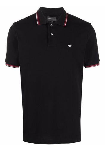 Emporio Armani logo-print cotton polo shirt - Nero