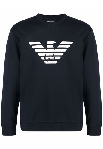 Emporio Armani logo-print crew-neck sweatshirt - Blu