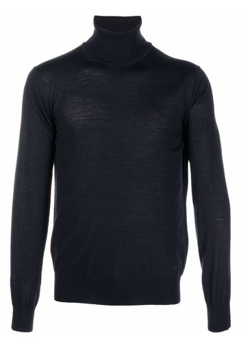 Emporio Armani roll neck knitted jumper - Blu