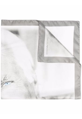 Emporio Armani graphic print scarf - Grigio