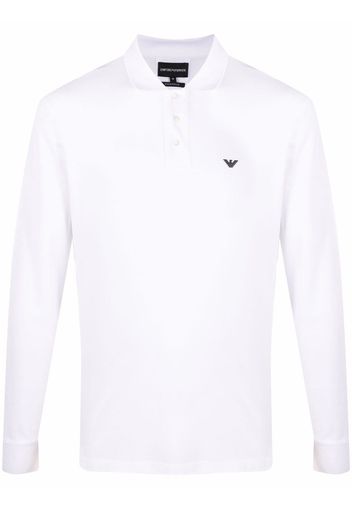 Emporio Armani logo-print long-sleeved polo shirt - Bianco