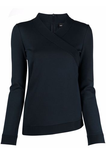 Emporio Armani wrap-neckline jumper - Blu