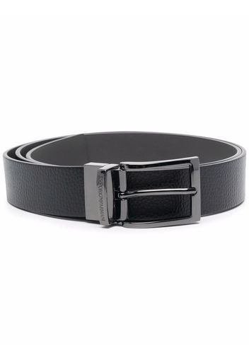 Emporio Armani engraved-logo leather belt - Nero